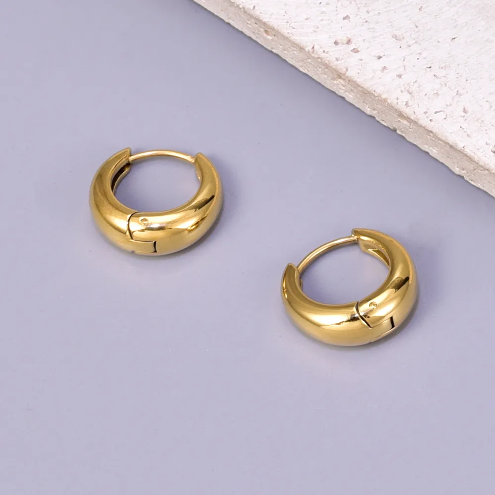 1 Pair Vacation Classic Style Solid Color Plating 304 Stainless Steel 18K Gold Plated Earrings display picture 6