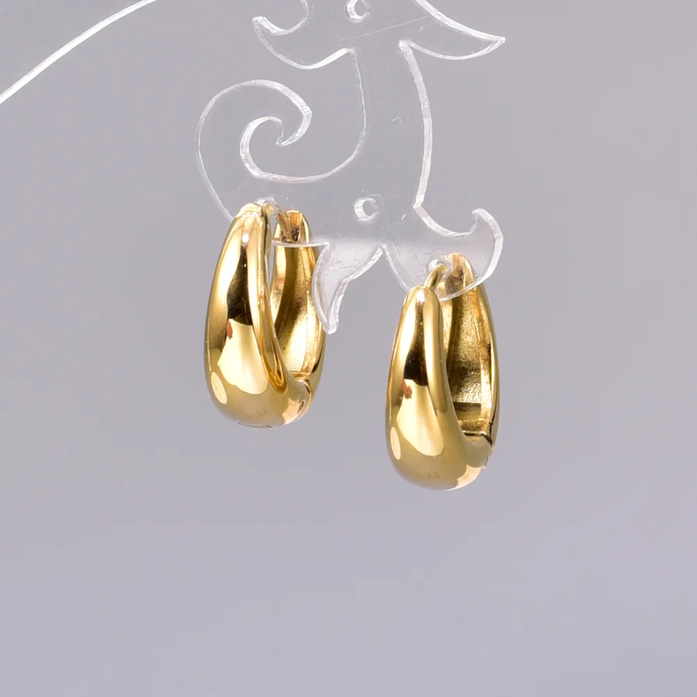 1 Pair Vacation Classic Style Solid Color Plating 304 Stainless Steel 18K Gold Plated Earrings display picture 4