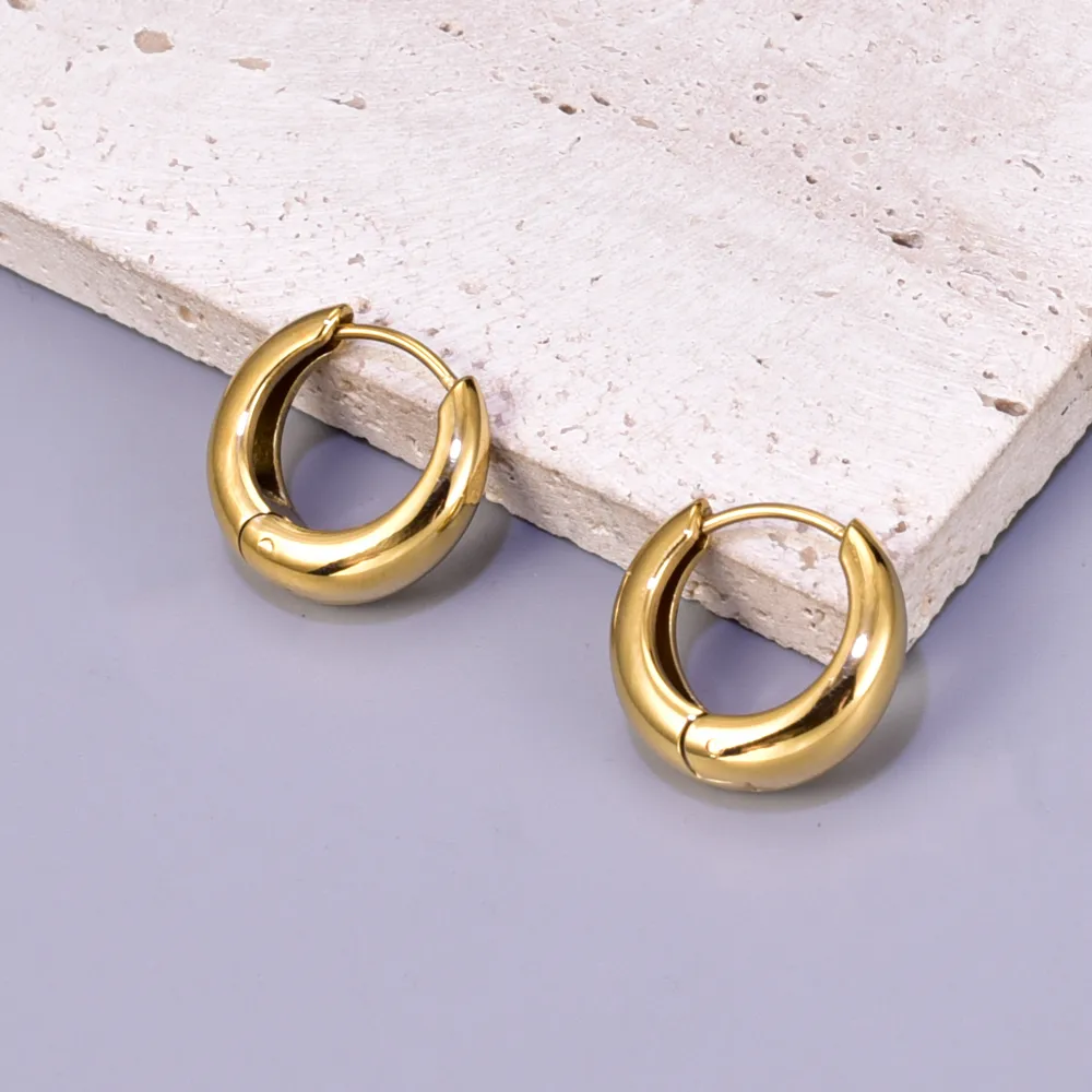 1 Pair Vacation Classic Style Solid Color Plating 304 Stainless Steel 18K Gold Plated Earrings display picture 5