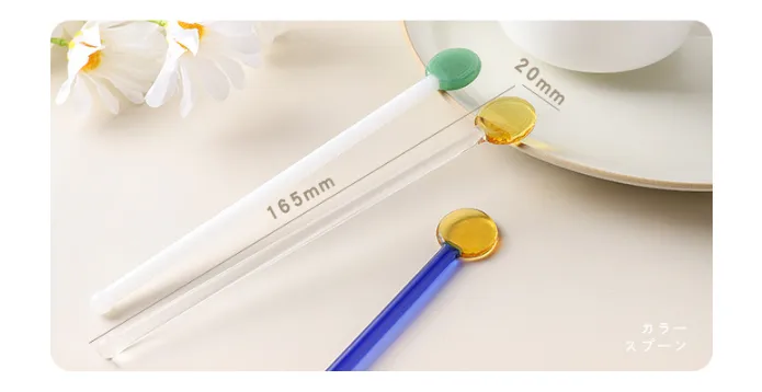 Simple Style Multicolor Glass Spoon 1 Piece display picture 1
