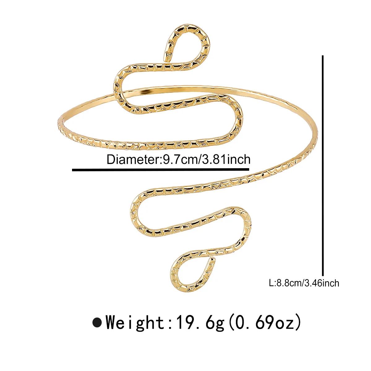 Vintage Style Commute Snake Iron Plating Women's Armband display picture 2