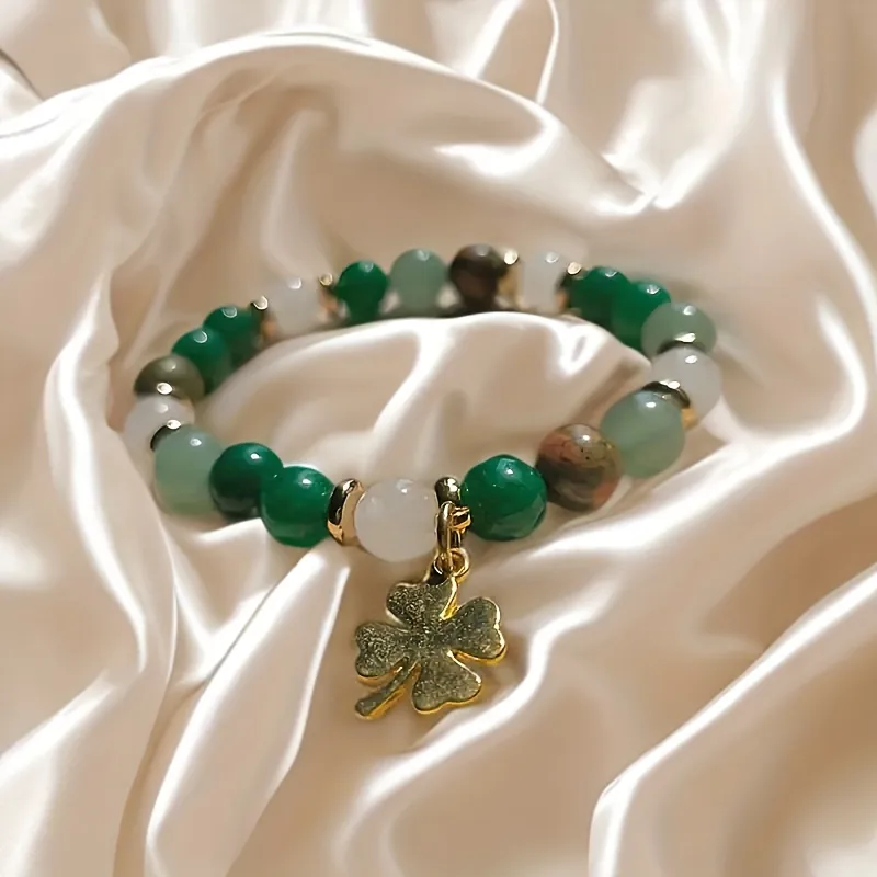 Casual Simple Style Four Leaf Clover Acrylic Women's Bracelets display picture 1