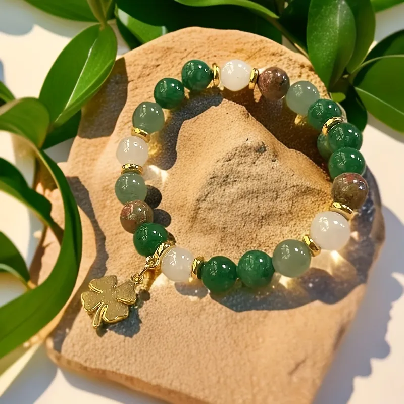 Casual Simple Style Four Leaf Clover Acrylic Women's Bracelets display picture 3