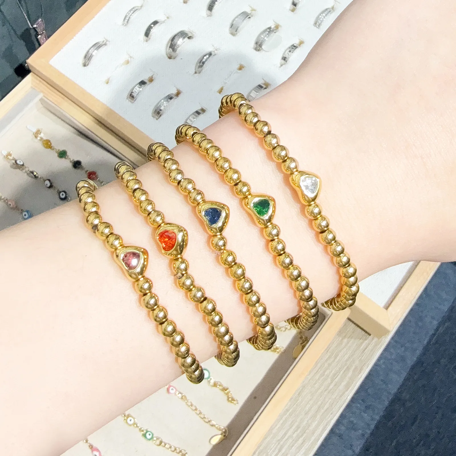 Elegant Simple Style Heart Shape 304 Stainless Steel Women's Bracelets display picture 5