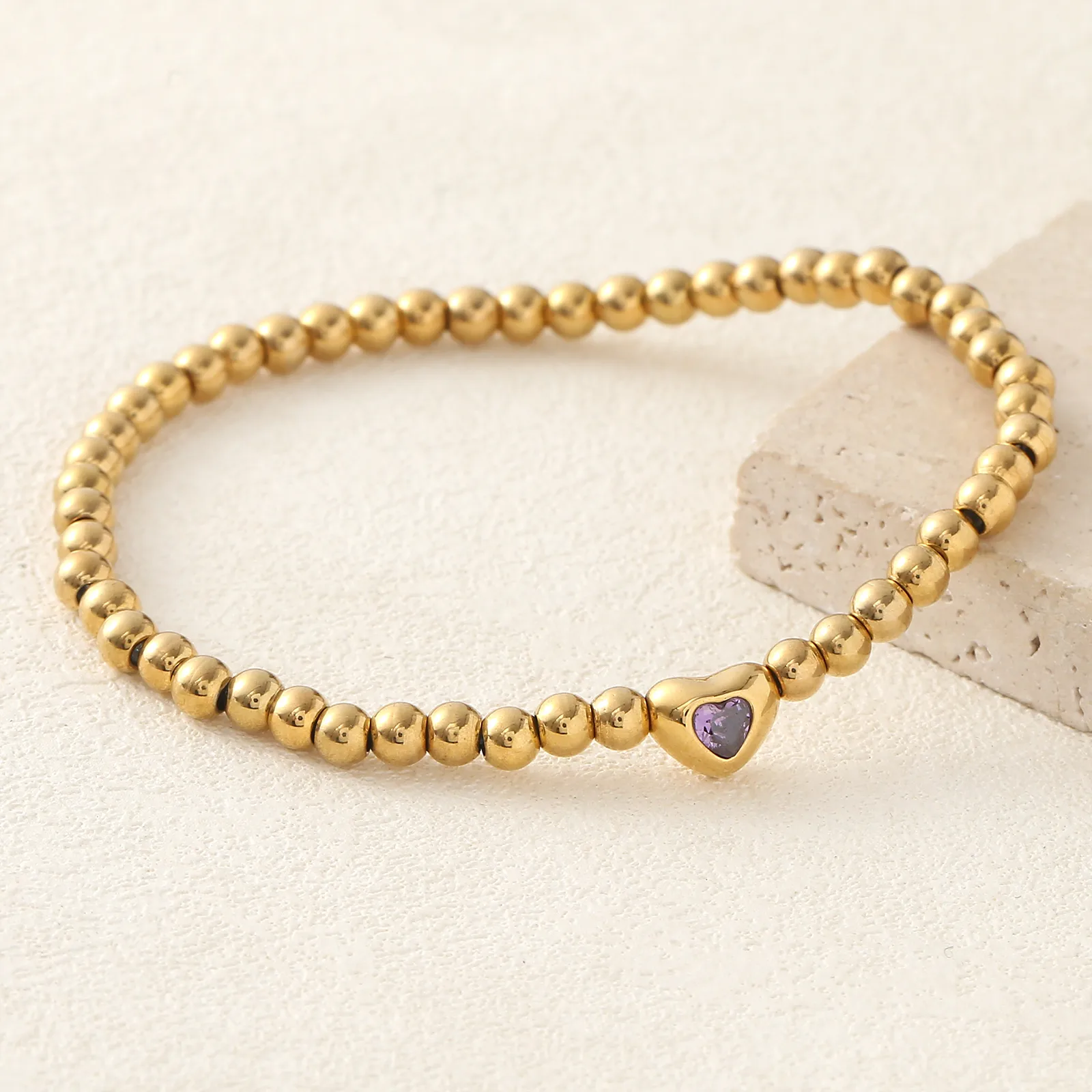 Elegant Simple Style Heart Shape 304 Stainless Steel Women's Bracelets display picture 4