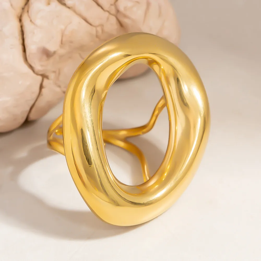 Elegant Modern Style Classic Style Circle 304 Stainless Steel Women's Open Rings display picture 1