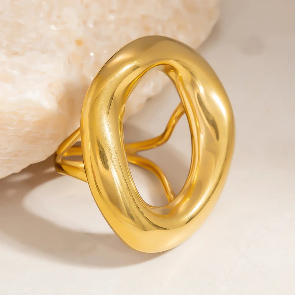 Elegant Modern Style Classic Style Circle 304 Stainless Steel Women's Open Rings display picture 3