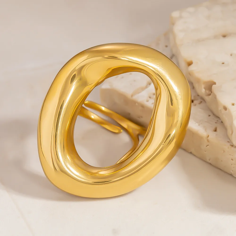 Elegant Modern Style Classic Style Circle 304 Stainless Steel Women's Open Rings display picture 4