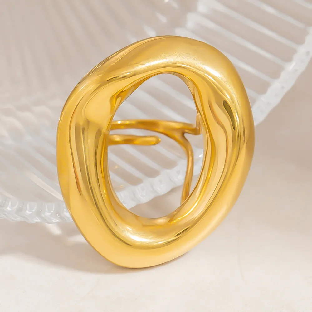 Elegant Modern Style Classic Style Circle 304 Stainless Steel Women's Open Rings display picture 5