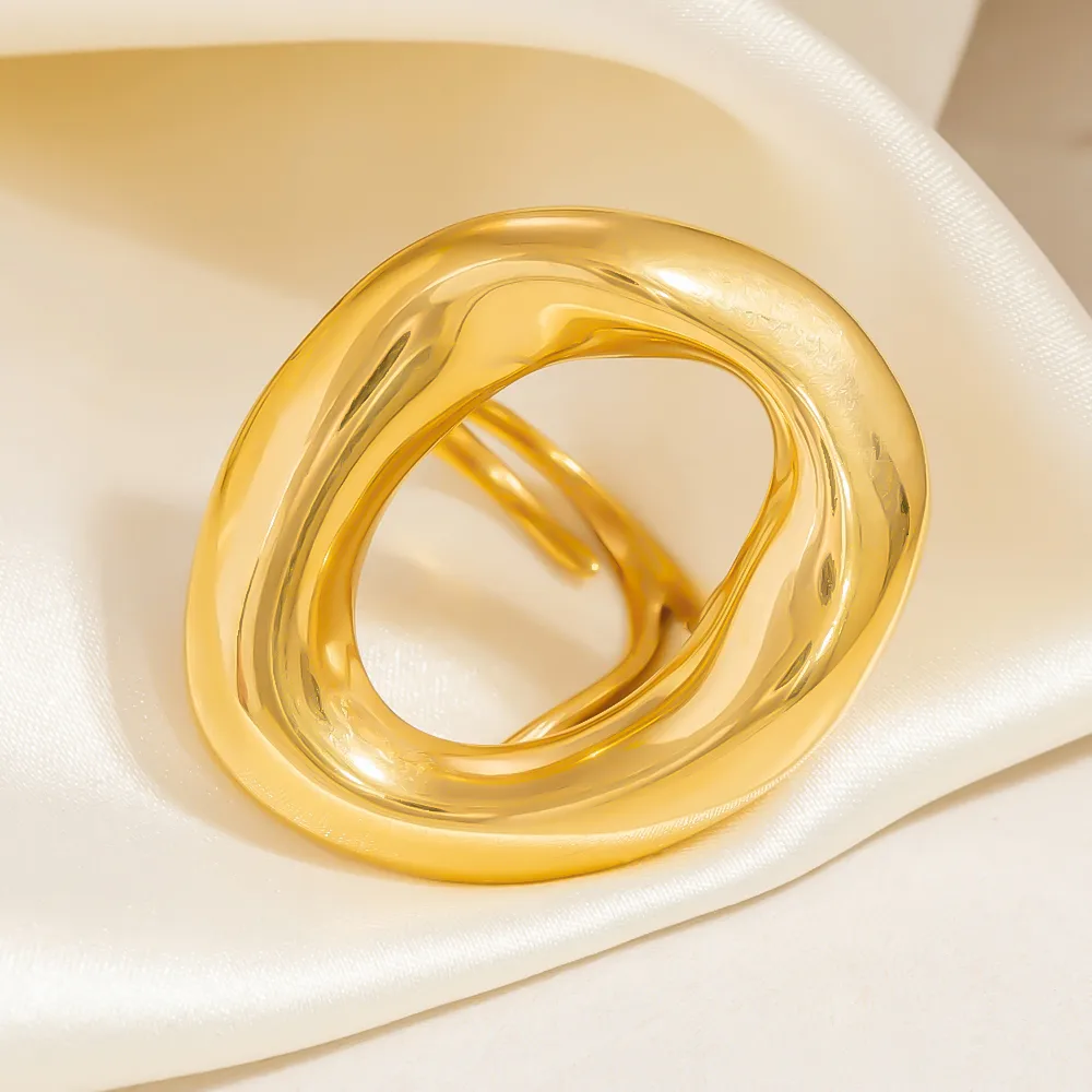 Elegant Modern Style Classic Style Circle 304 Stainless Steel Women's Open Rings display picture 6