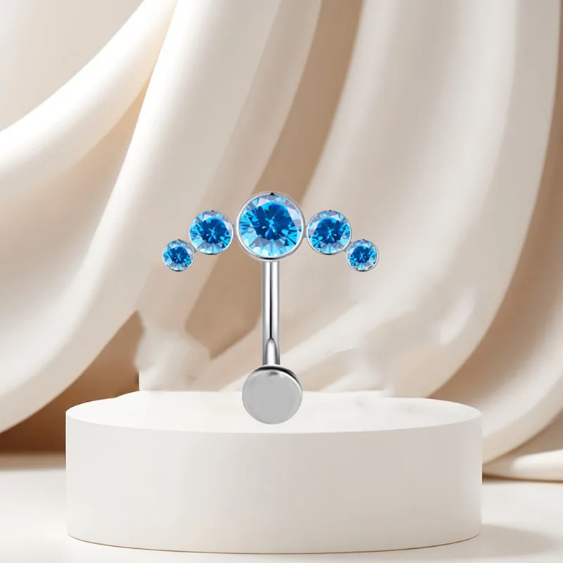Casual Simple Style Classic Style Geometric Pure Titanium Titanium Alloy Plating Inlay Zircon White Gold Plated Unisex Belly Ring display picture 5