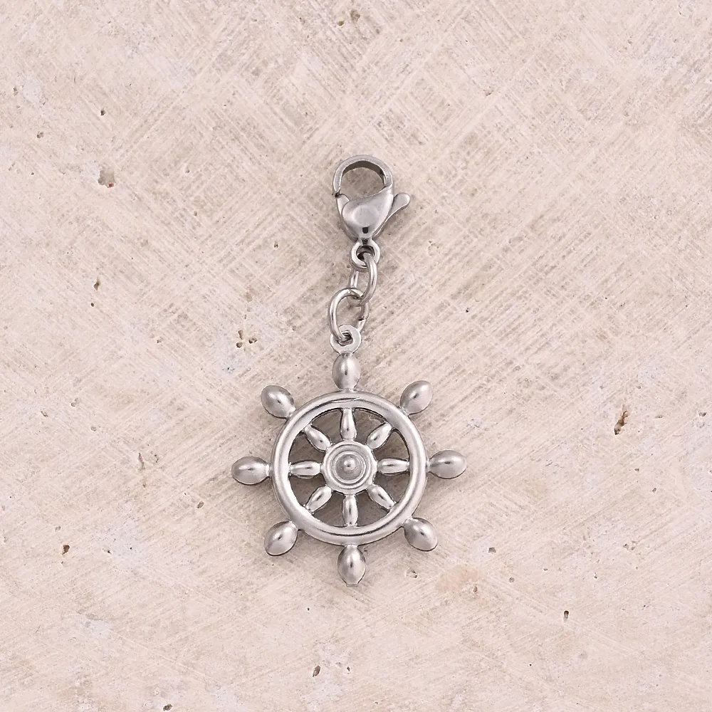 Casual Modern Style Heart Shape Rudder Anchor 304 Stainless Steel Handmade Polishing DIY Jewelry Accessories display picture 2