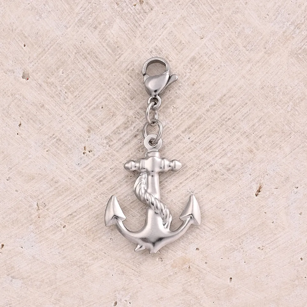 Casual Modern Style Heart Shape Rudder Anchor 304 Stainless Steel Handmade Polishing DIY Jewelry Accessories display picture 5