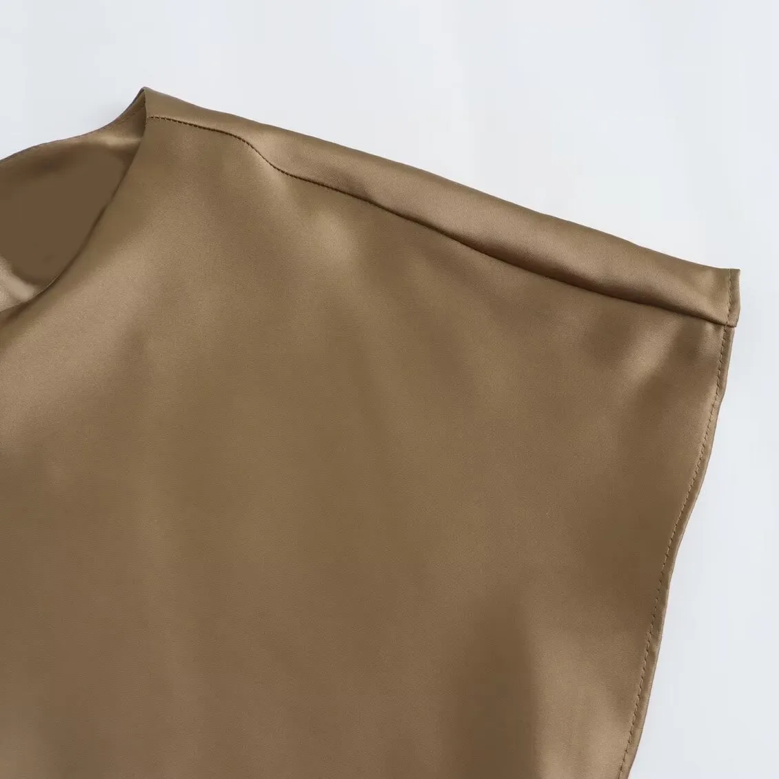 Women's Satin Dress Casual Elegant Streetwear Round Neck Short Sleeve Solid Color Midi Dress Holiday Daily Selfie display picture 9
