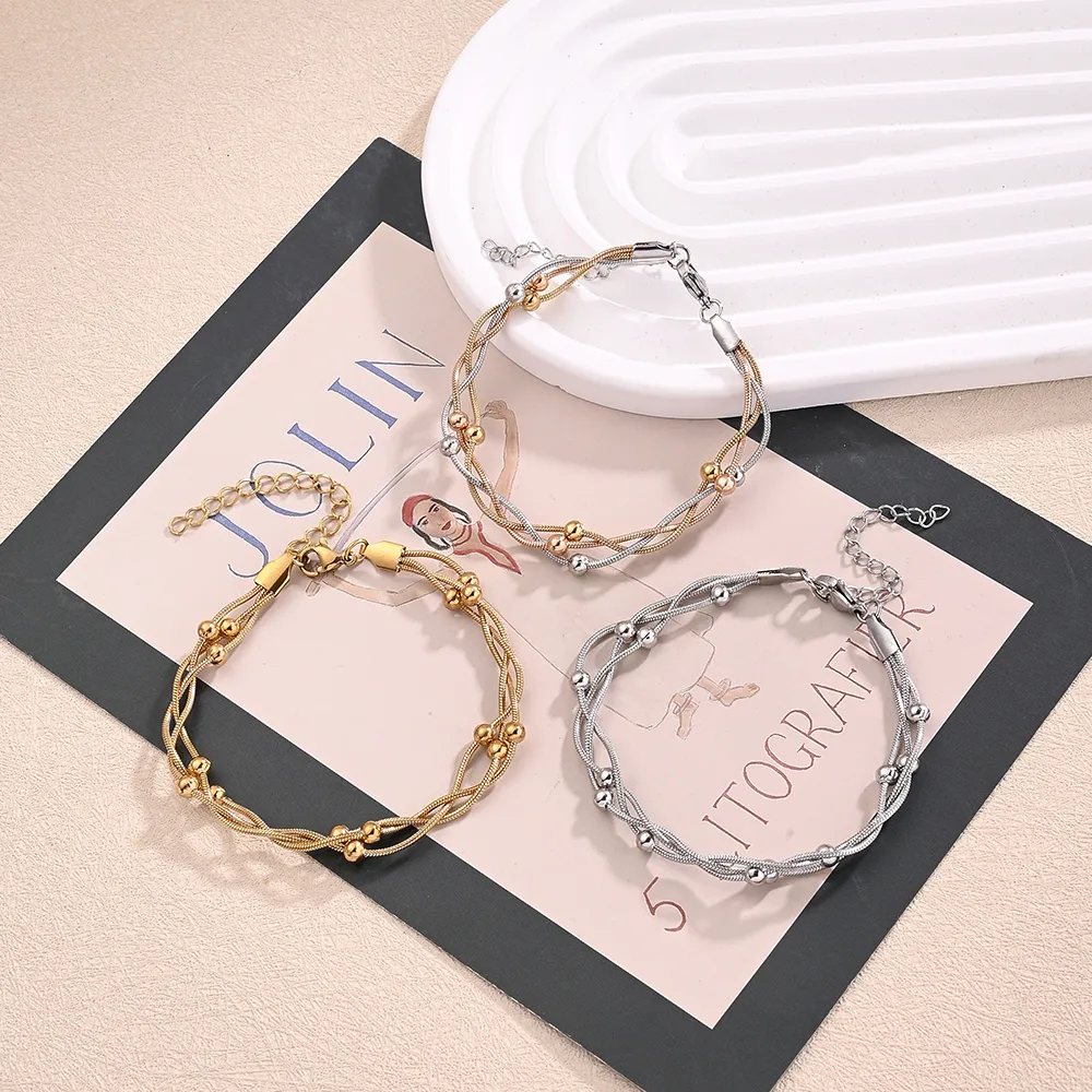 Casual Simple Style Classic Style Round 304 Stainless Steel Handmade Polishing Plating 18K Gold Plated Rose Gold Plated Unisex Bracelets display picture 1