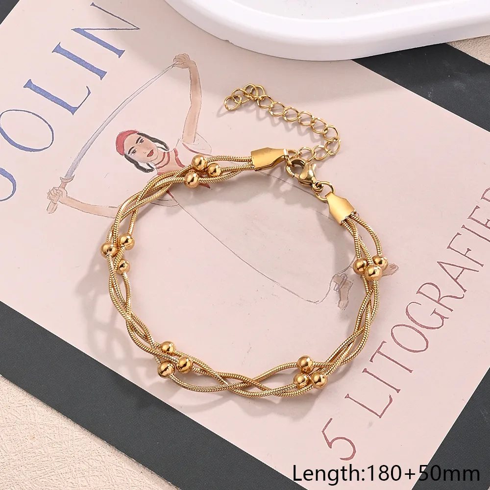 Casual Simple Style Classic Style Round 304 Stainless Steel Handmade Polishing Plating 18K Gold Plated Rose Gold Plated Unisex Bracelets display picture 4