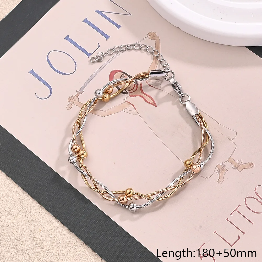 Casual Simple Style Classic Style Round 304 Stainless Steel Handmade Polishing Plating 18K Gold Plated Rose Gold Plated Unisex Bracelets display picture 3