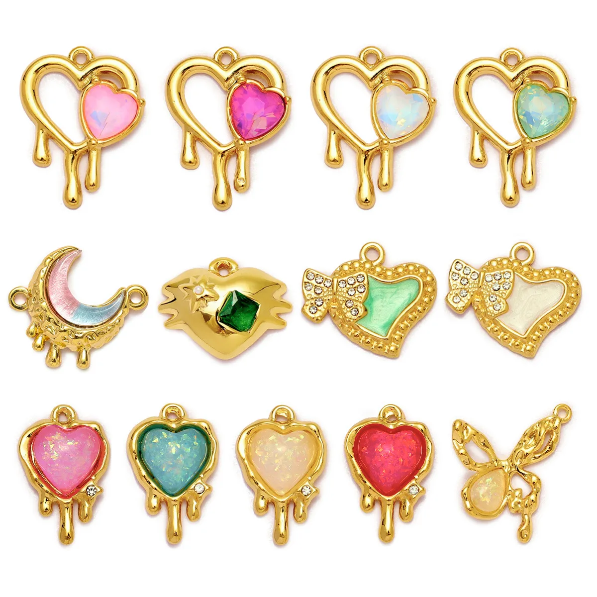 Simple Style Moon Heart Shape Butterfly 304 Stainless Steel Plating DIY Jewelry Accessories display picture 9