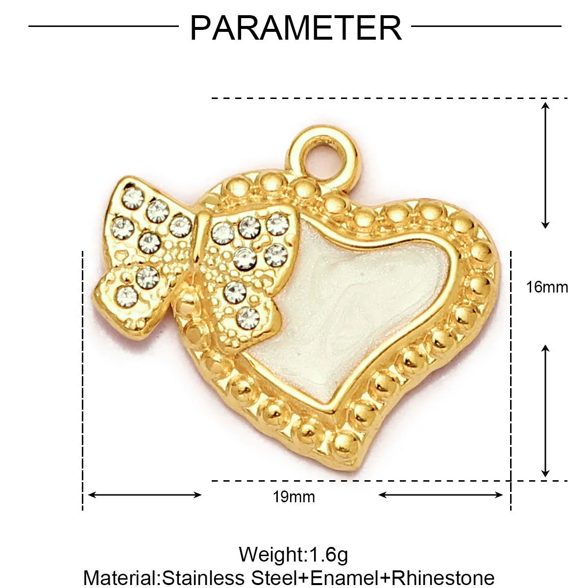 Simple Style Moon Heart Shape Butterfly 304 Stainless Steel Plating DIY Jewelry Accessories display picture 20