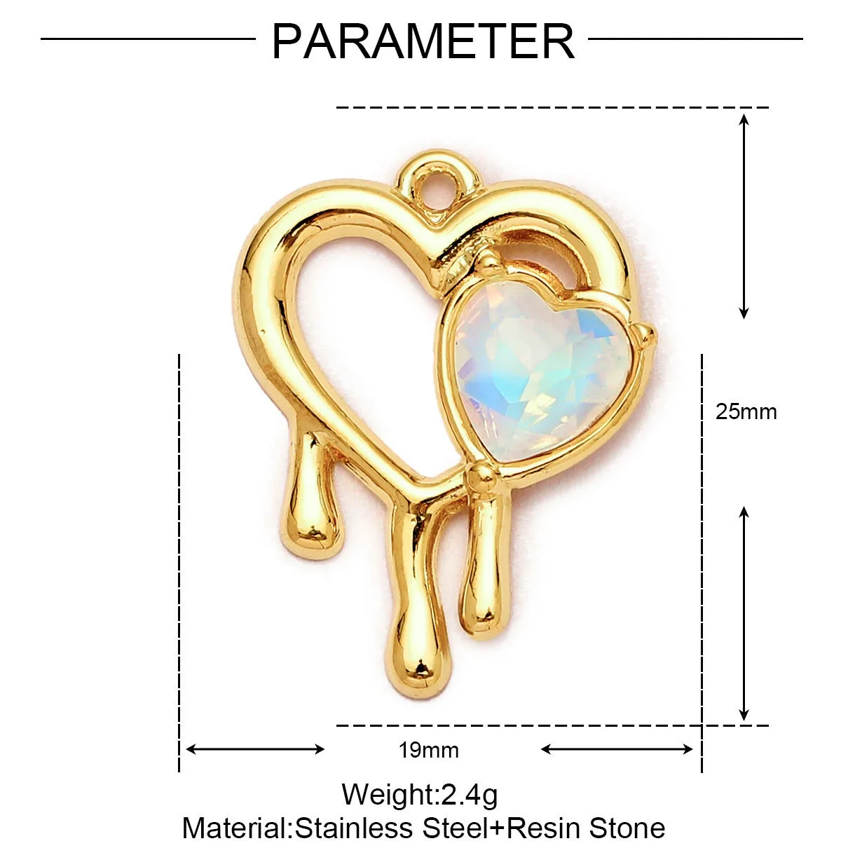 Simple Style Moon Heart Shape Butterfly 304 Stainless Steel Plating DIY Jewelry Accessories display picture 2