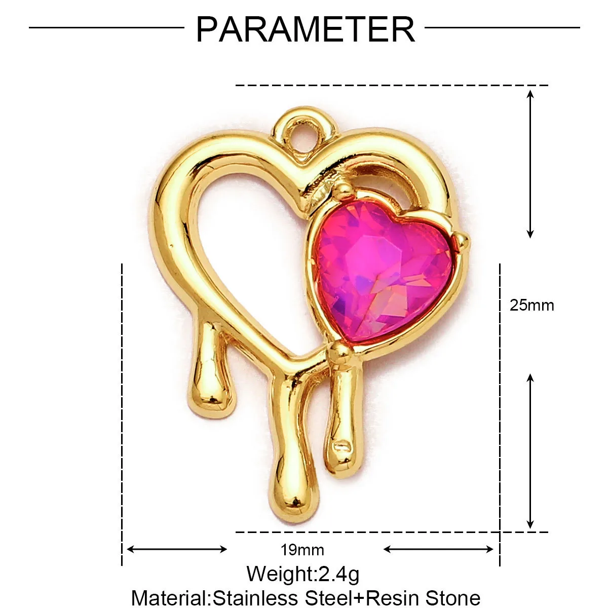 Simple Style Moon Heart Shape Butterfly 304 Stainless Steel Plating DIY Jewelry Accessories display picture 8