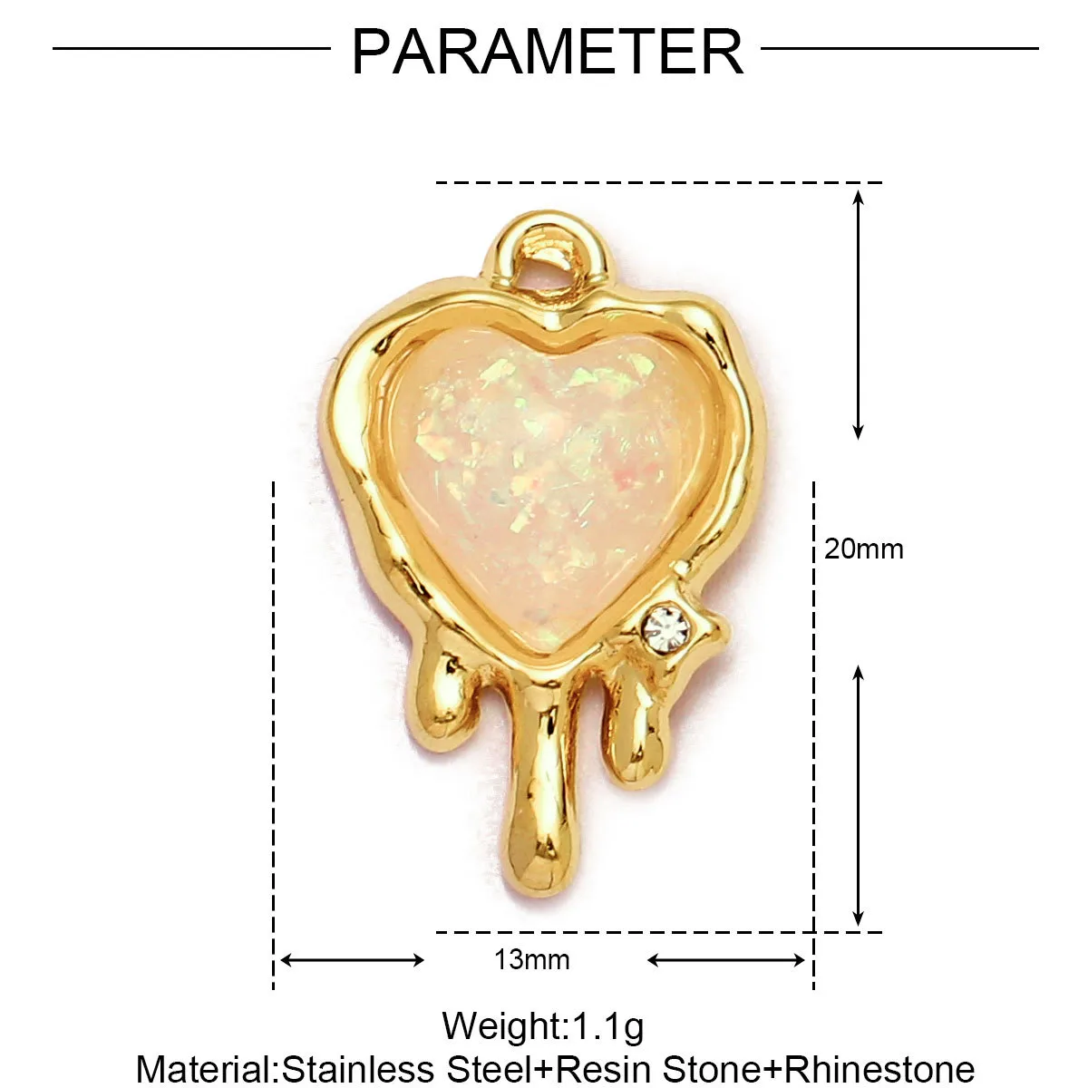 Simple Style Moon Heart Shape Butterfly 304 Stainless Steel Plating DIY Jewelry Accessories display picture 12