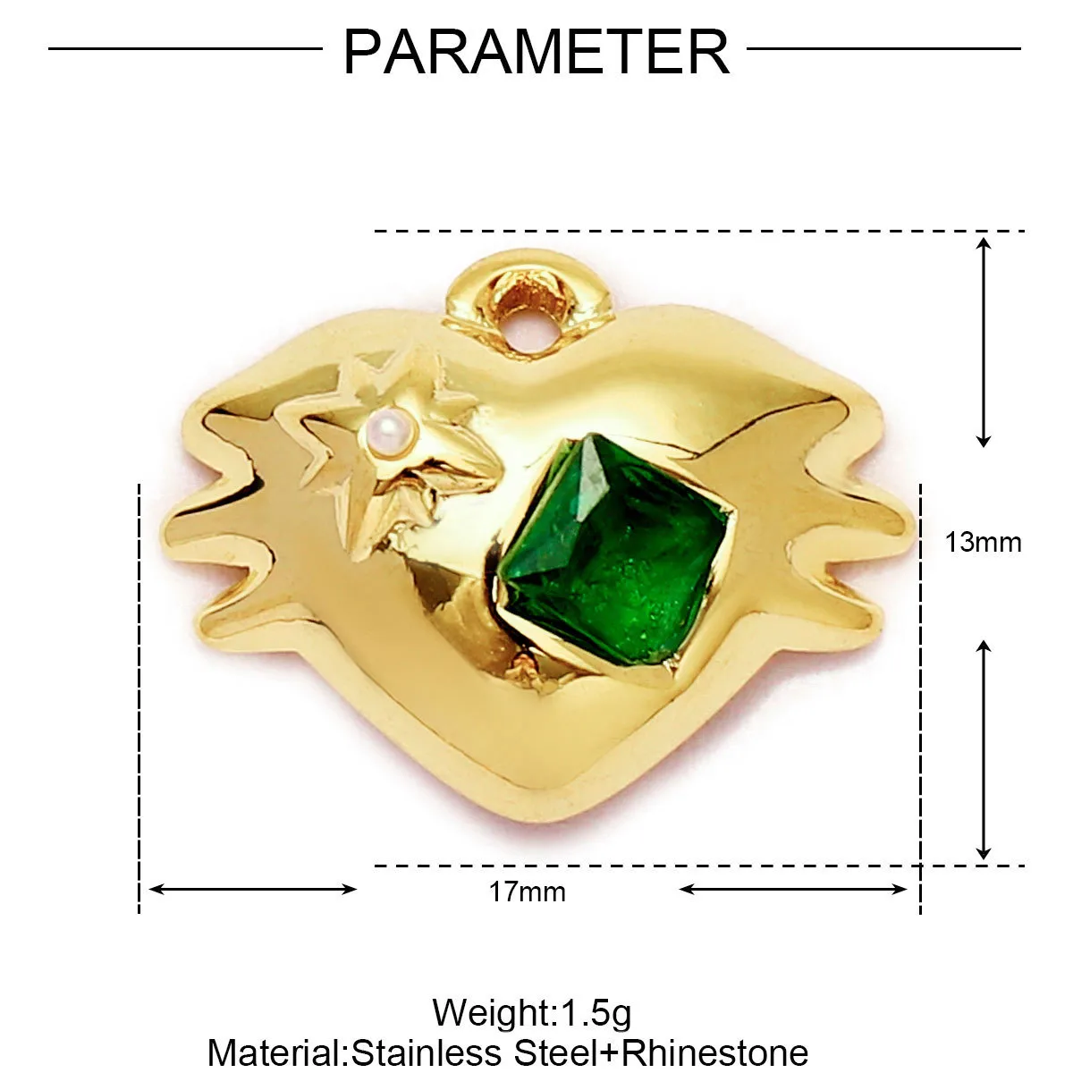 Simple Style Moon Heart Shape Butterfly 304 Stainless Steel Plating DIY Jewelry Accessories display picture 26