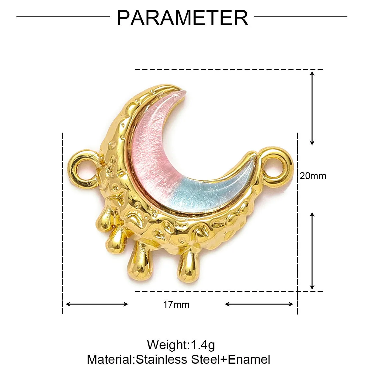 Simple Style Moon Heart Shape Butterfly 304 Stainless Steel Plating DIY Jewelry Accessories display picture 28