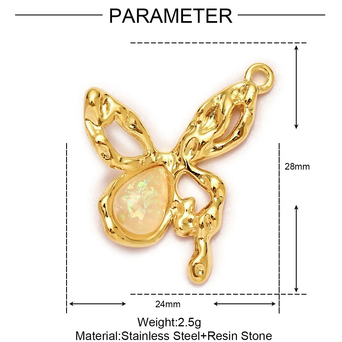 Simple Style Moon Heart Shape Butterfly 304 Stainless Steel Plating DIY Jewelry Accessories display picture 30