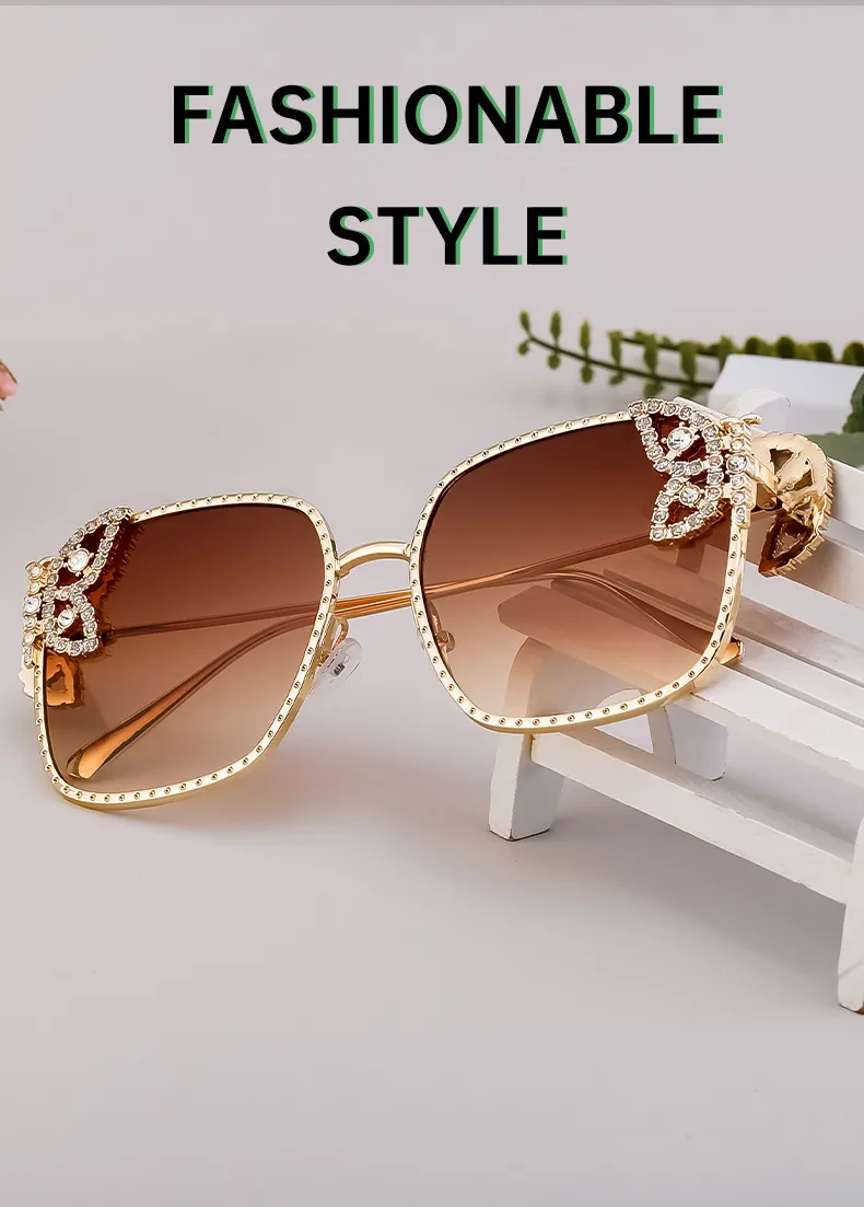 Elegant Hawaiian Vacation Butterfly Pc Square Full Frame Glasses display picture 2
