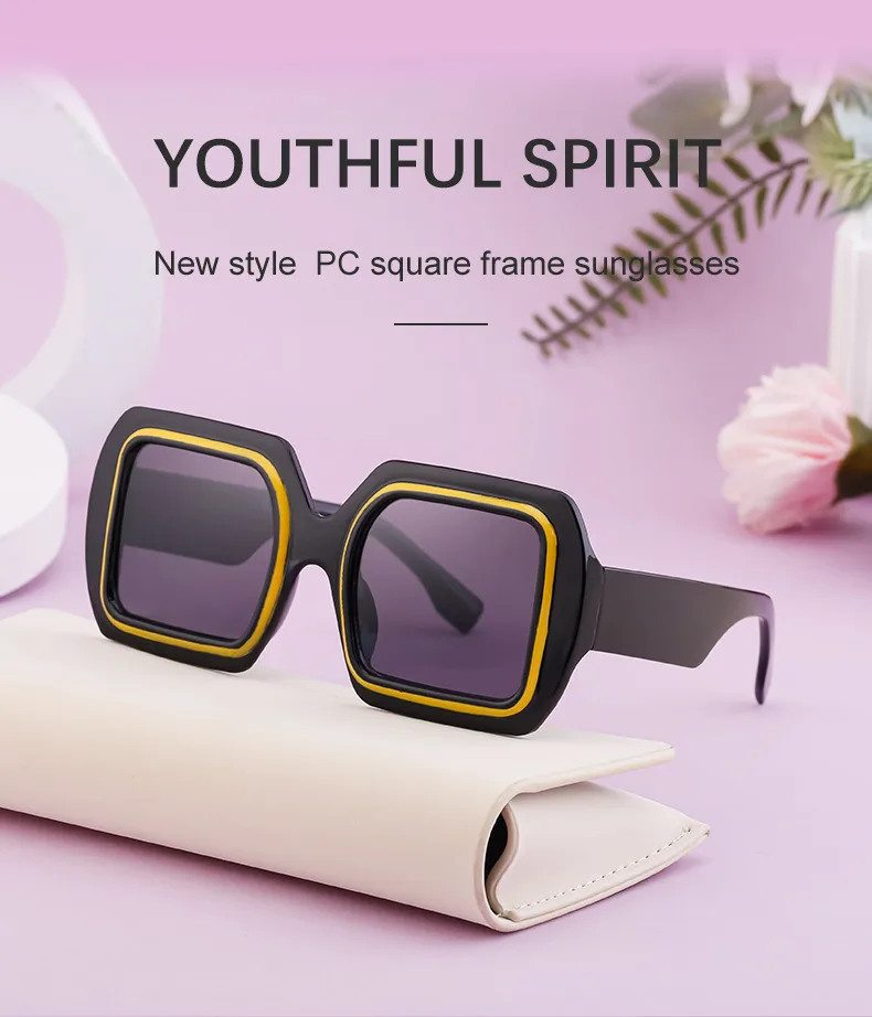 Vacation Modern Style Geometric Pc Square Full Frame Glasses display picture 1