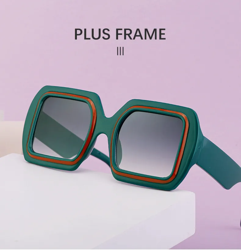 Vacation Modern Style Geometric Pc Square Full Frame Glasses display picture 5