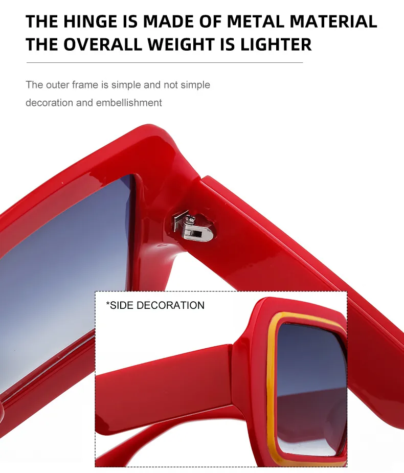 Vacation Modern Style Geometric Pc Square Full Frame Glasses display picture 9