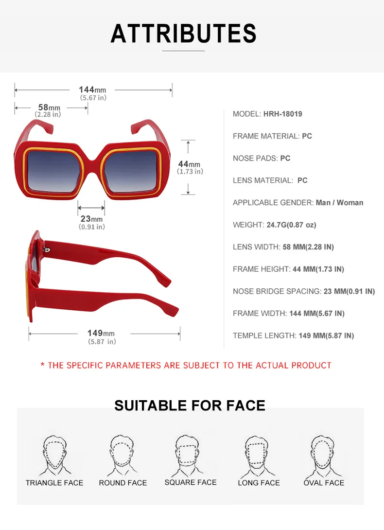 Vacation Modern Style Geometric Pc Square Full Frame Glasses display picture 12