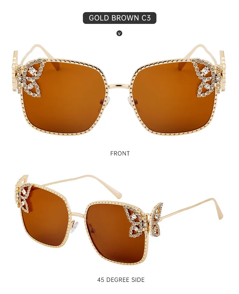 Elegant Hawaiian Vacation Butterfly Pc Square Full Frame Glasses display picture 13