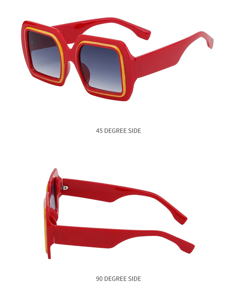 Vacation Modern Style Geometric Pc Square Full Frame Glasses display picture 14