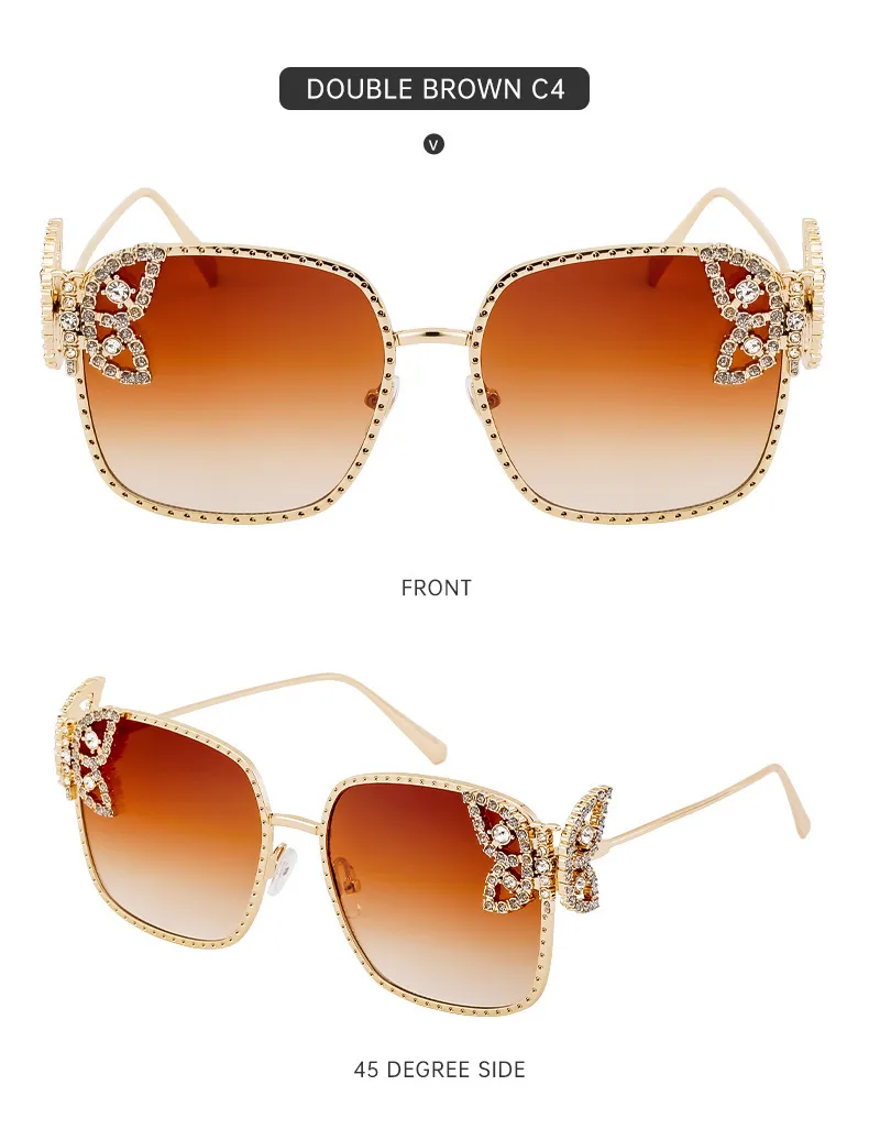 Elegant Hawaiian Vacation Butterfly Pc Square Full Frame Glasses display picture 14