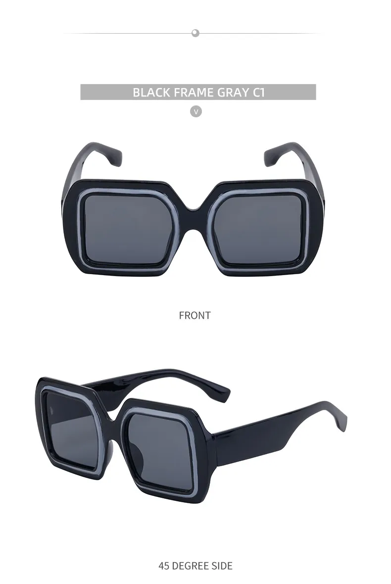 Vacation Modern Style Geometric Pc Square Full Frame Glasses display picture 15