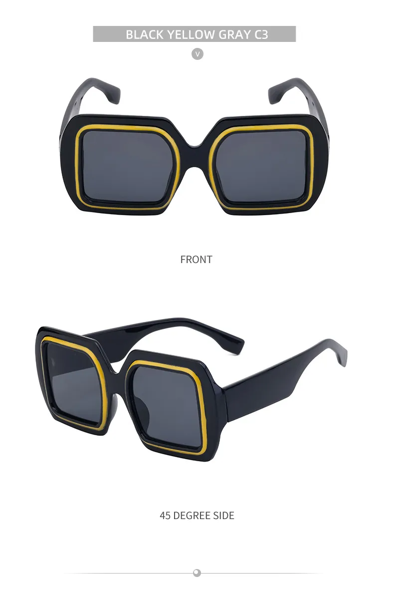 Vacation Modern Style Geometric Pc Square Full Frame Glasses display picture 17