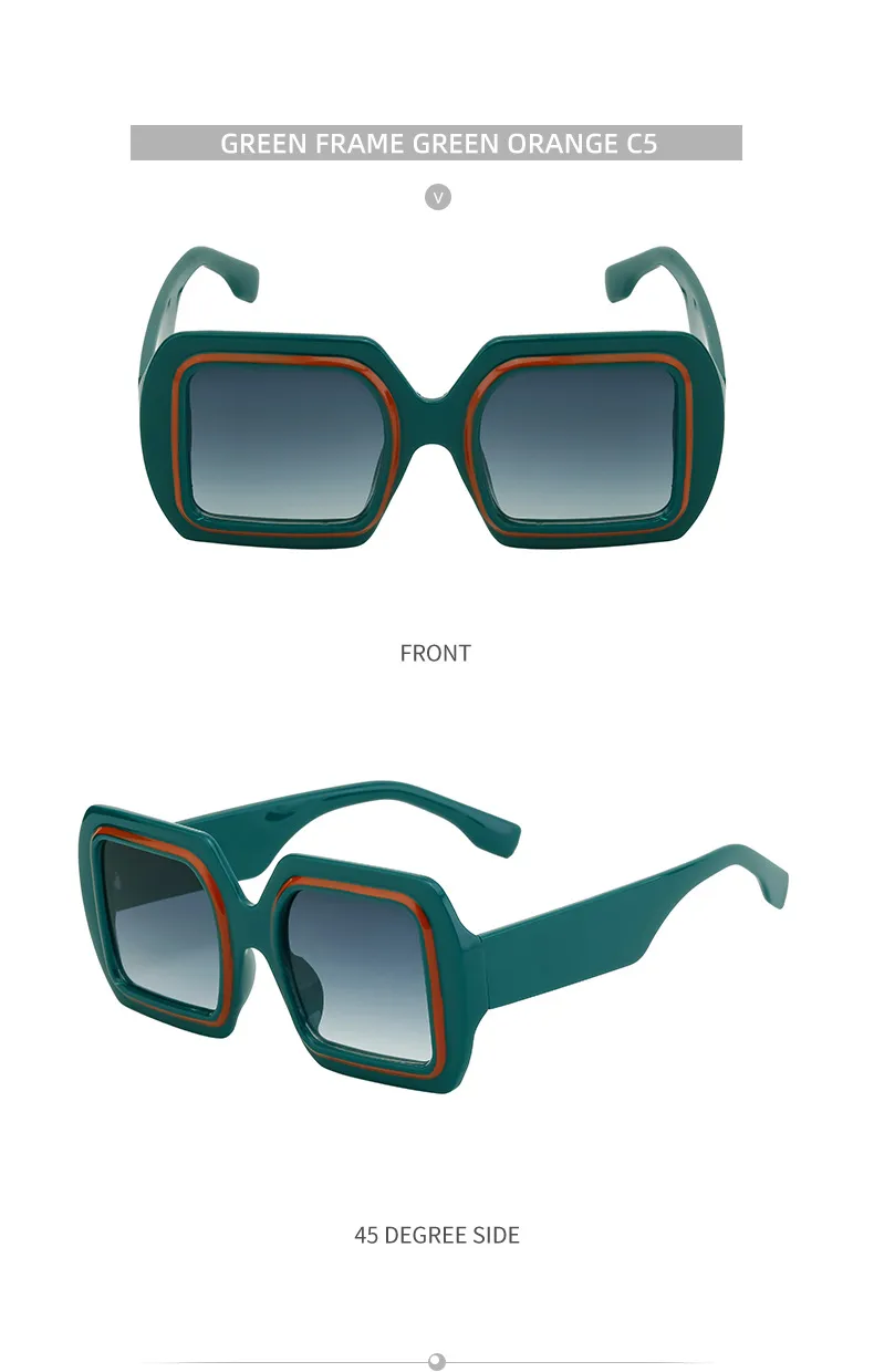 Vacation Modern Style Geometric Pc Square Full Frame Glasses display picture 19