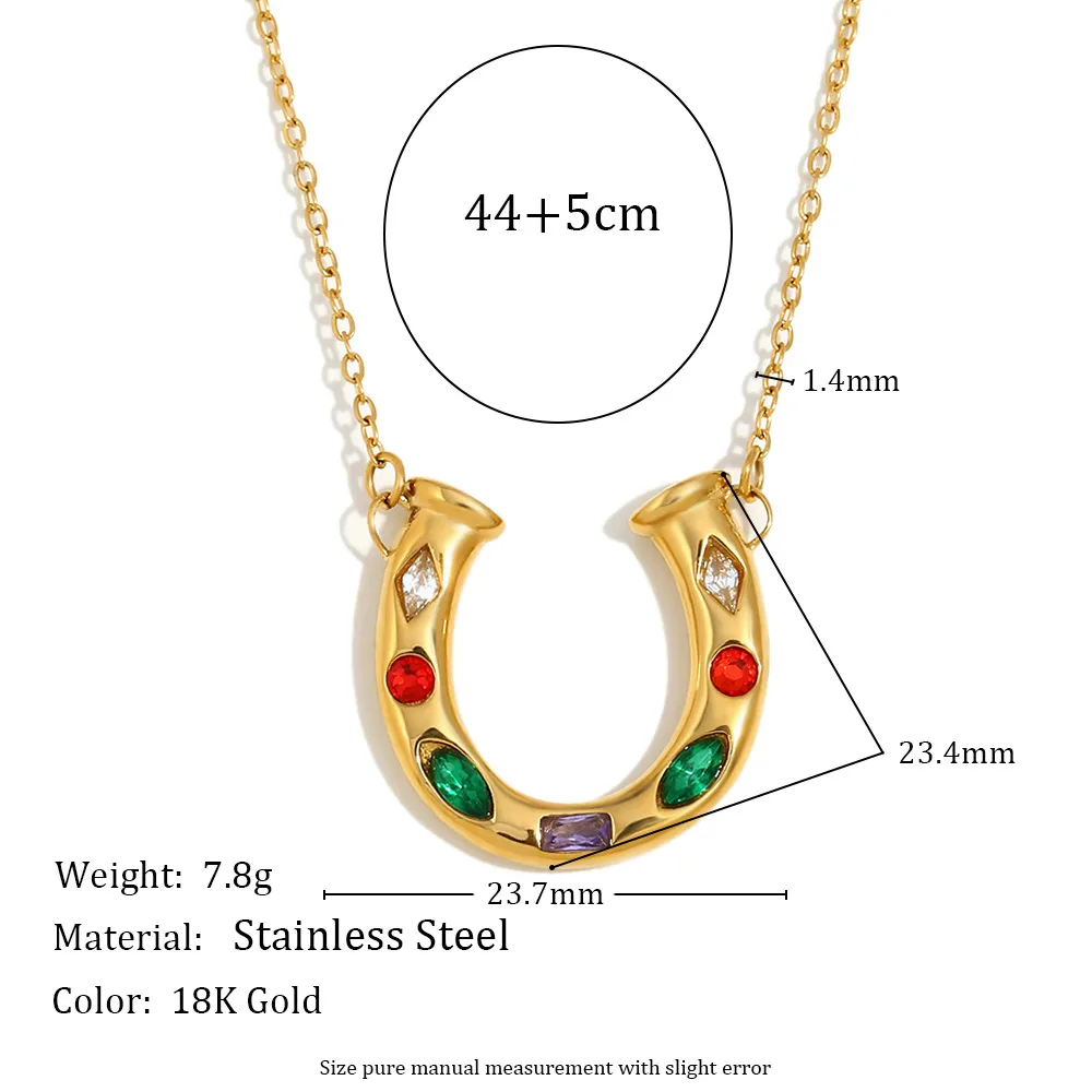 French Style U Shape 304 Stainless Steel Plating 18K Gold Plated Women's Pendant Necklace display picture 2