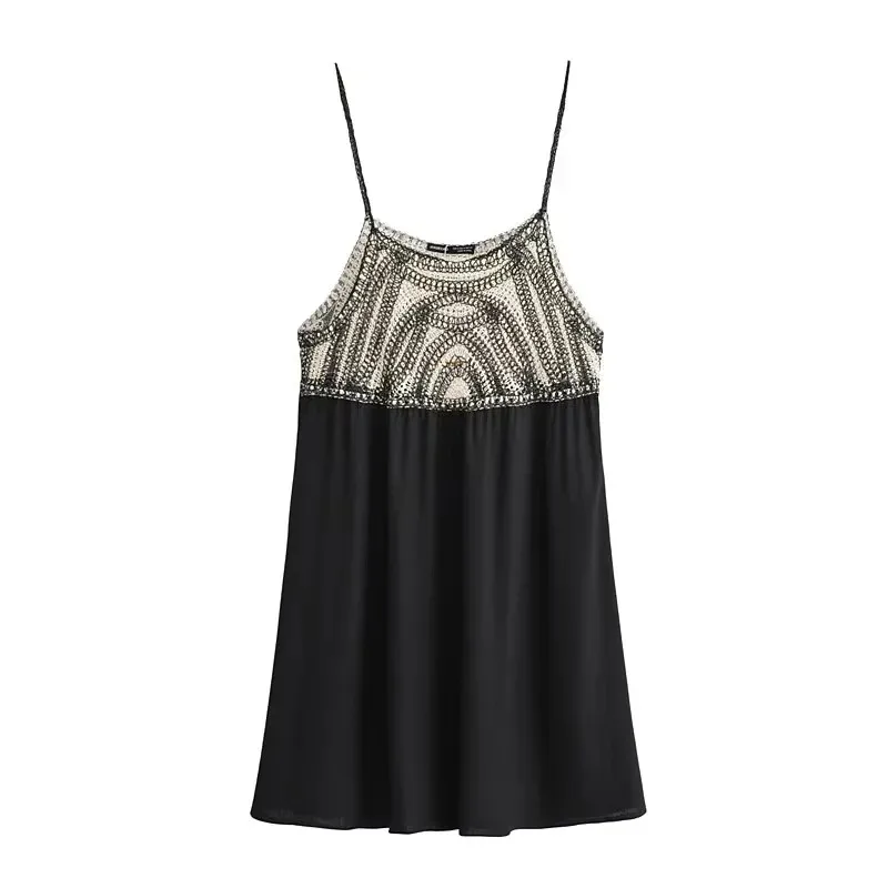 Women's Strap Dress Sexy Strap Patchwork Sleeveless Color Block Above Knee Casual Holiday Party display picture 1