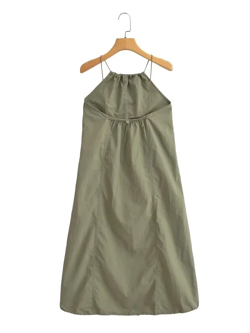 Women's Strap Dress Elegant Strap Sleeveless Solid Color Midi Dress Casual Daily display picture 11