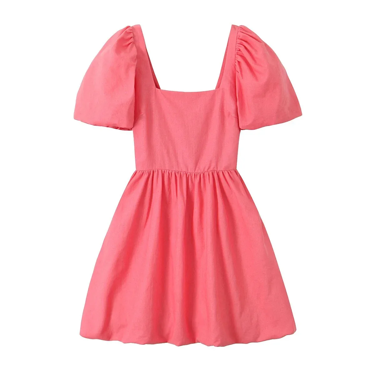 Women's Sheath Dress Elegant Square Neck Short Sleeve Solid Color Above Knee Holiday Banquet Selfie display picture 1