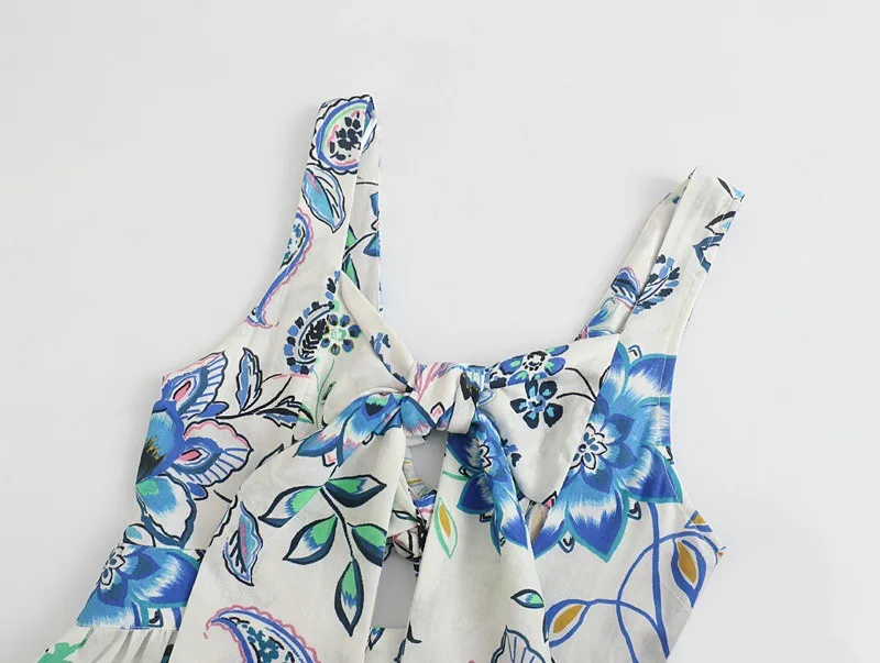 Women's Floral Dress Elegant V Neck Sleeveless Printing Midi Dress Holiday Banquet Selfie display picture 4