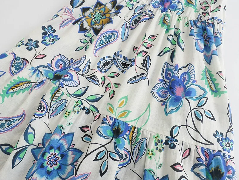 Women's Floral Dress Elegant V Neck Sleeveless Printing Midi Dress Holiday Banquet Selfie display picture 5