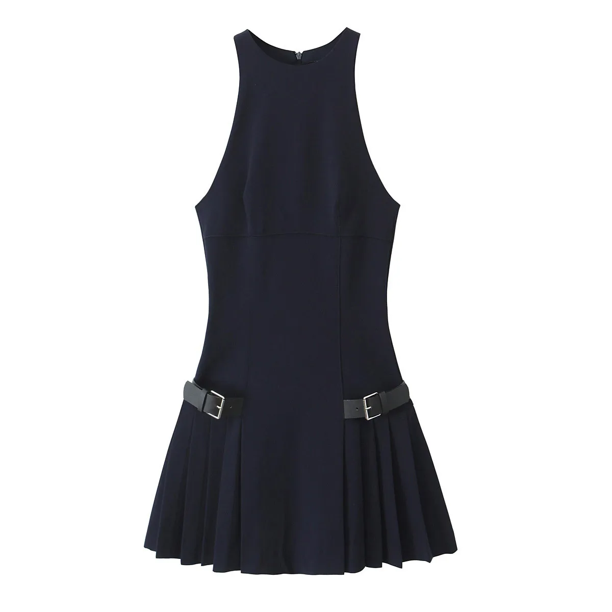Women's Sheath Dress Elegant Round Neck Sleeveless Solid Color Above Knee Holiday Banquet Selfie display picture 1