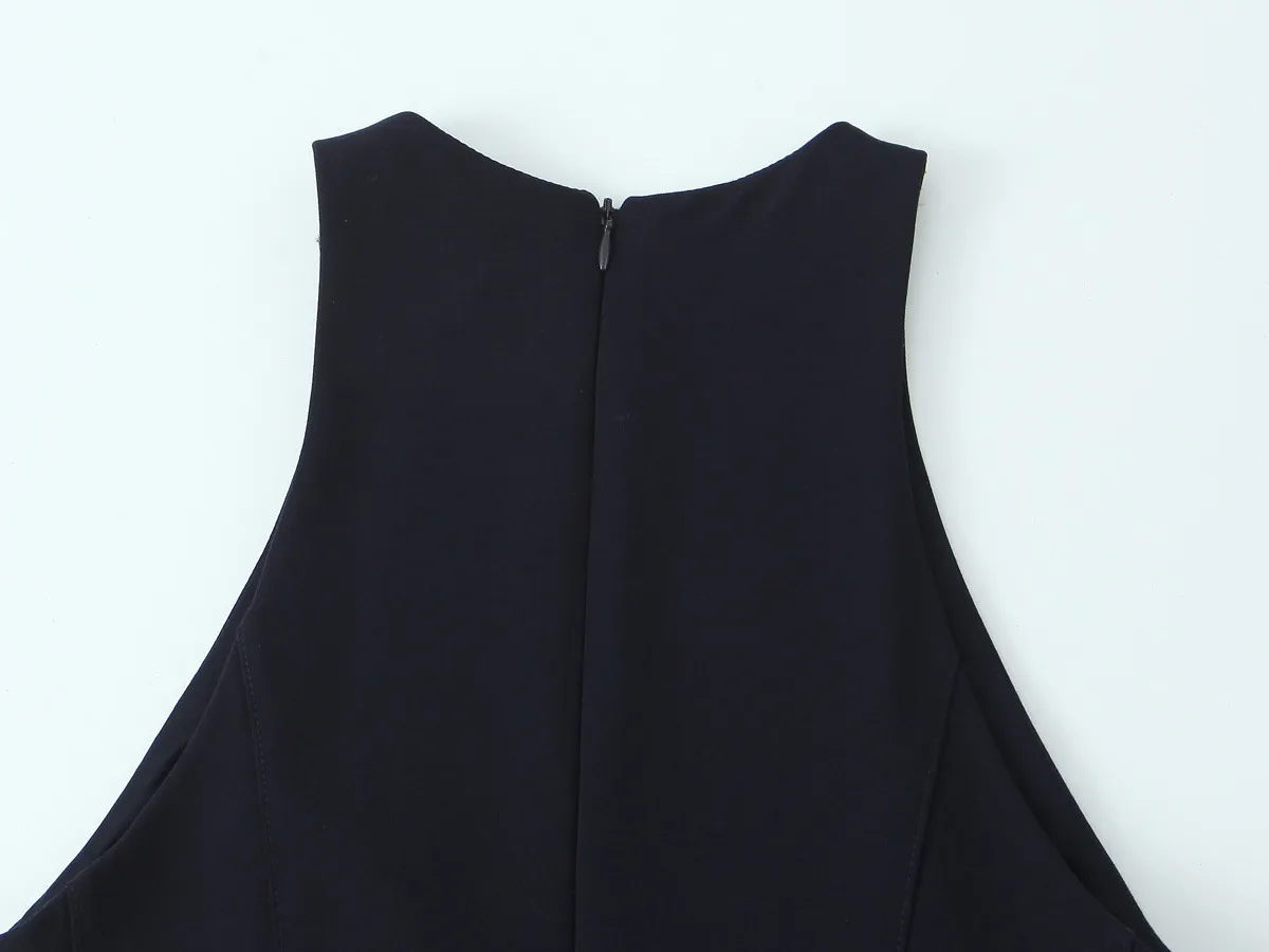 Women's Sheath Dress Elegant Round Neck Sleeveless Solid Color Above Knee Holiday Banquet Selfie display picture 3