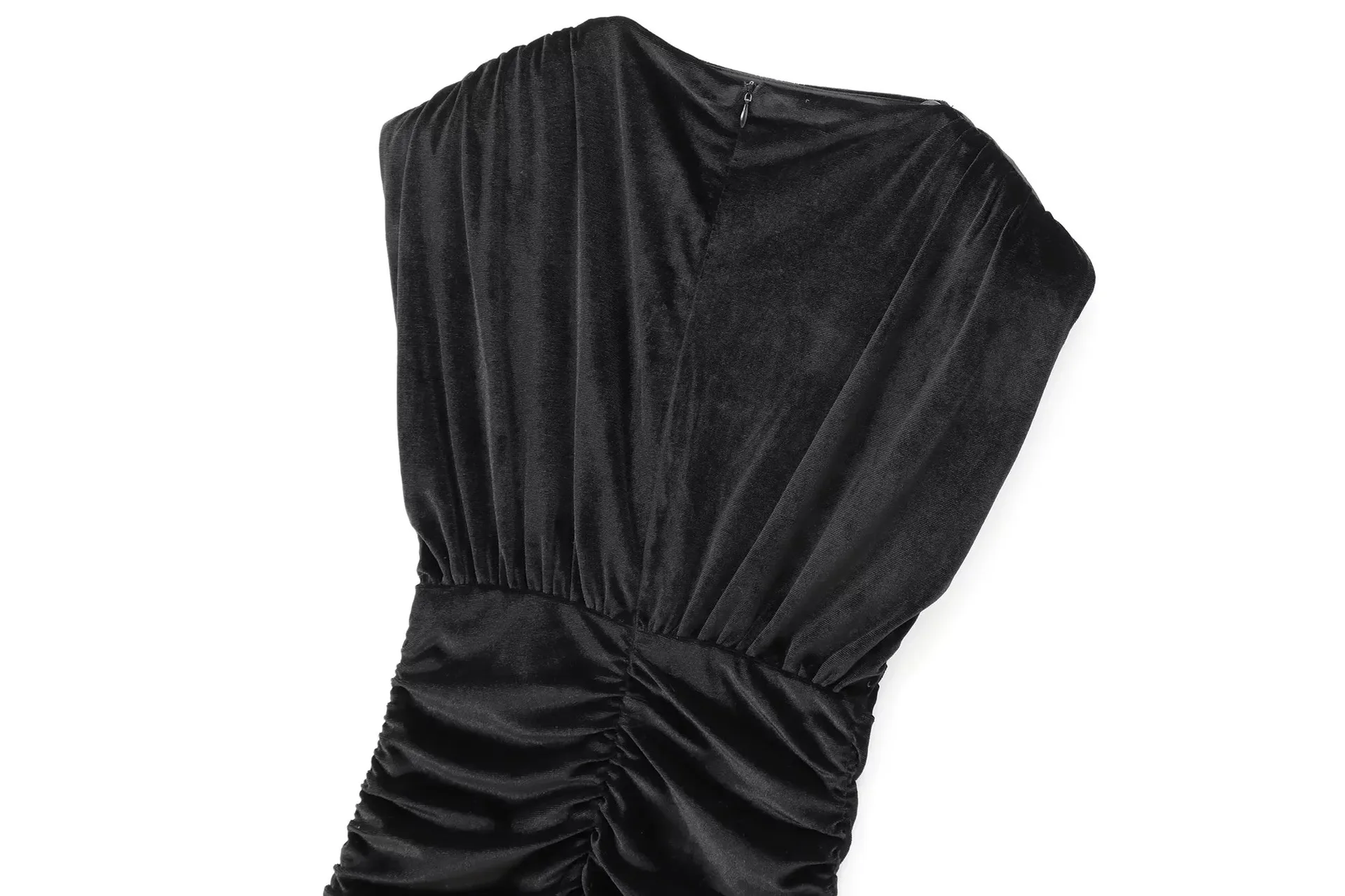 Women's Sheath Dress Elegant Round Neck Pleated Sleeveless Solid Color Above Knee Casual Daily Party display picture 3