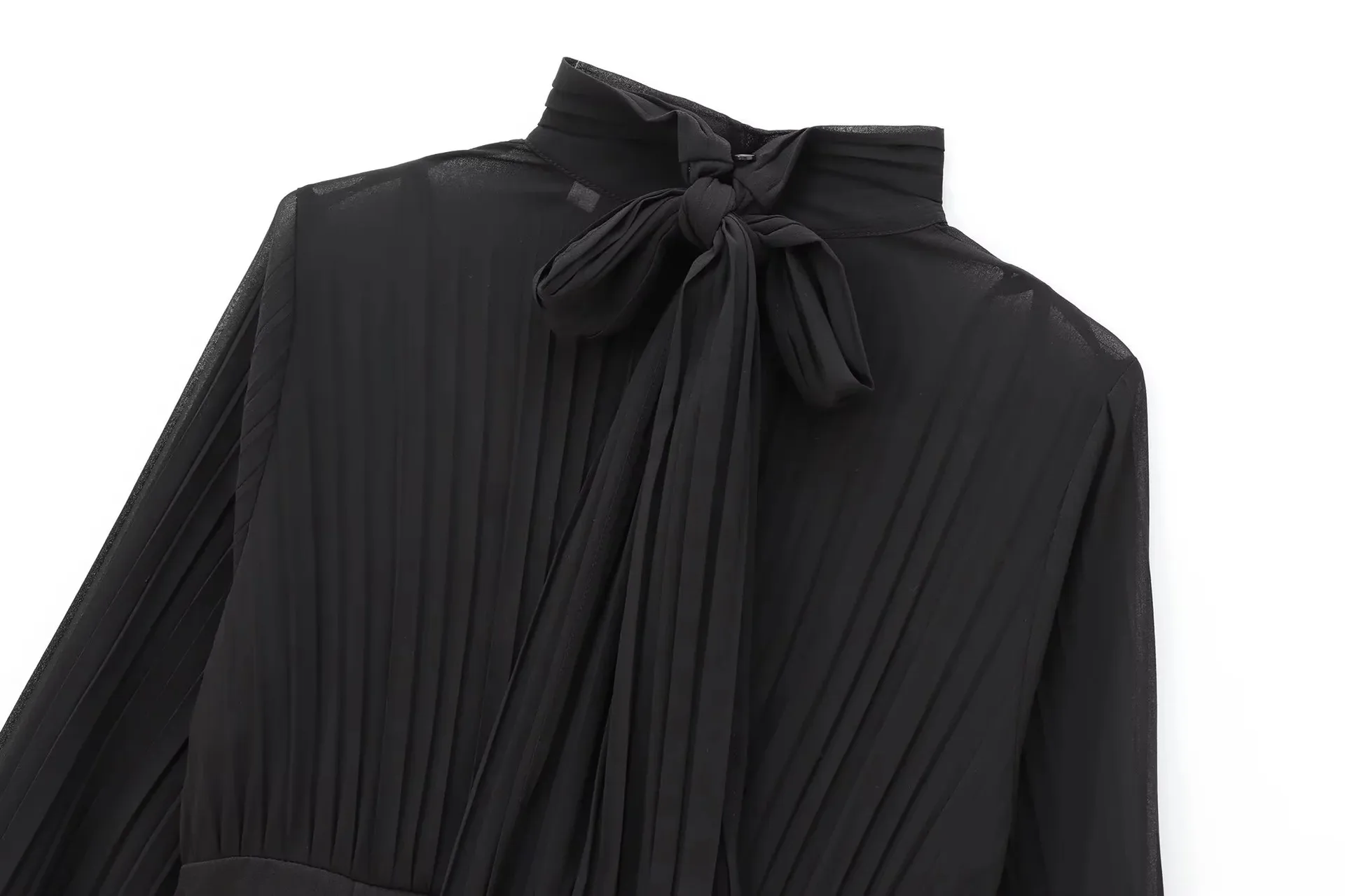 Women's T Shirt Dress Elegant Standing Collar Patchwork Long Sleeve Solid Color Above Knee Party Cocktail Party display picture 4